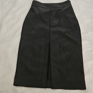 Babaton Black Midi Pencil Skirt with Slit